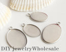 20pcs 13x18mm/ 18x25mm Oval Stainless Steel Bezel Cups,Charms Bezel Cabochon Setting Trays ,Glass Bezel Blanks,Bezels - Steel Glass Setting
