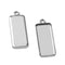 20pcs Rectangle 10x25mm stainless steel tooth pendant blank Settings,Bezel Pendant base trays