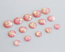 20pcs 8mm 10mm 12mm Pink Gold foil Faux Druzy Resin Cabochons, Glitter Resin Cabochons