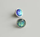 20pcs  10mm 12mm Faux Druzy Resin Cabochons, Real blue Glitter Resin Cabochons