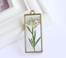 1pcs Handmade real Resin pressed flower pendant necklace