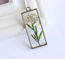 1pcs Handmade real Resin pressed flower pendant necklace