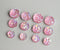 20pcs  12mm Faux Druzy Resin Pink Cabochons, Glitter Resin Cabochons,Earring material
