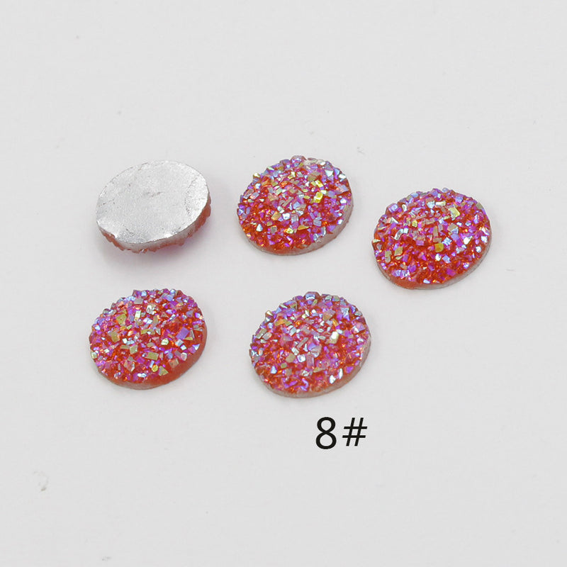 20pcs 12mm Faux Druzy Resin Gypsophila Stainless steel earrings