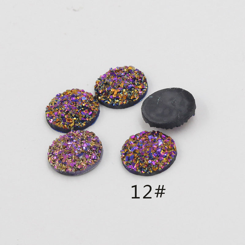 20pcs 12mm Faux Druzy Resin Gypsophila Stainless steel earrings