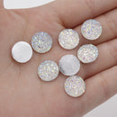20pcs 12mm Faux Druzy Resin Gypsophila Stainless steel earrings