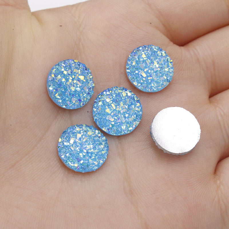 20pcs 12mm Faux Druzy Resin Gypsophila Stainless steel earrings
