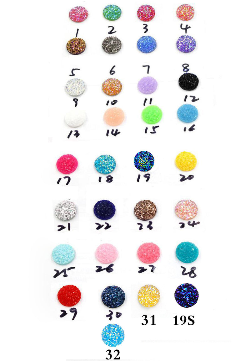 20pcs 12mm Faux Druzy Resin Gypsophila Stainless steel earrings