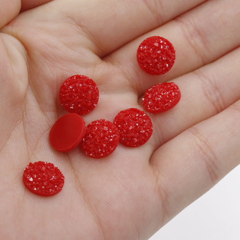 20pcs 10mm Druzy Cabochons Faux Druzies 10mm Cabochon, Resin Kawaii Glitter Cabs Jewelry Findings