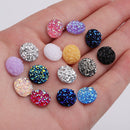 20pcs 10mm Druzy Cabochons Faux Druzies 10mm Cabochon, Resin Kawaii Glitter Cabs Jewelry Findings