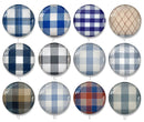 Handmade Round Photo Glass Cabochon Checkered 2010B
