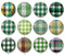 Handmade Round Photo Glass Cabochon Checkered 2012B