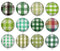 Handmade Round Photo Glass Cabochon Checkered 2013B