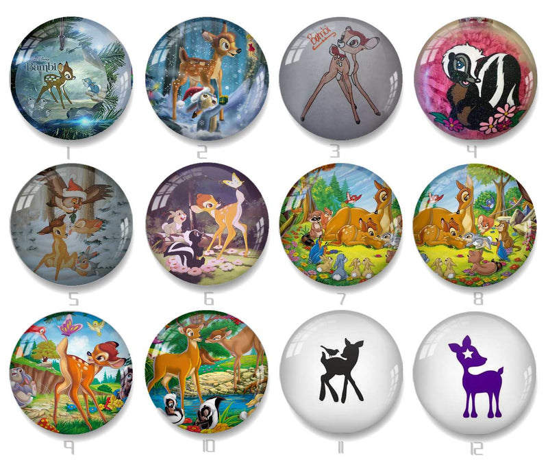 Handmade Round Photo Glass Cabochon deer 2024B