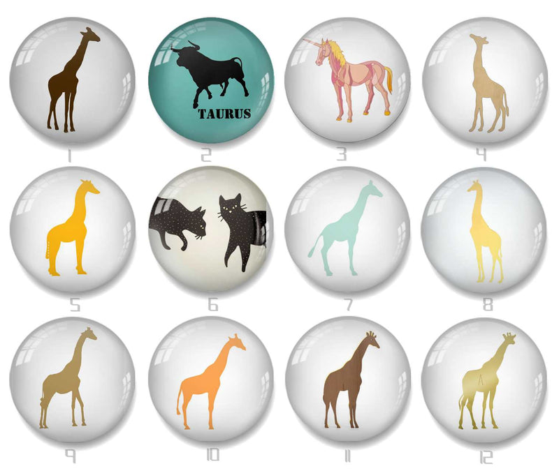 Handmade Round Photo Glass Cabochon animal 2029