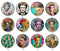 Handmade Round Photo Glass Cabochon 2485B