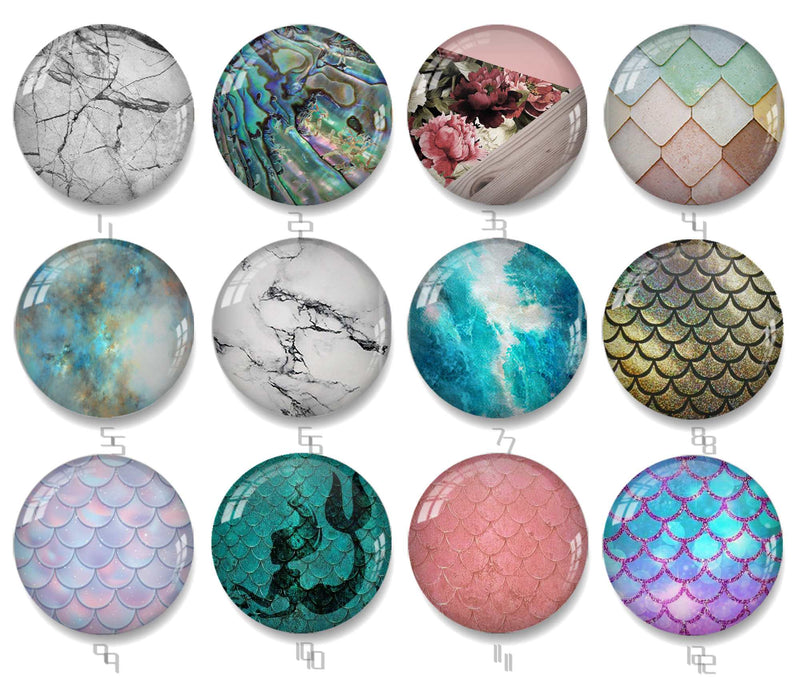 Handmade Round Photo Glass Cabochon 2487B
