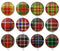 Handmade Round Photo Glass Cabochon Checkered 2490B