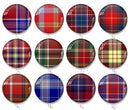 Handmade Round Photo Glass Cabochon Checkered 2494B