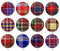 Handmade Round Photo Glass Cabochon Checkered 2494B