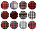 Handmade Round Photo Glass Cabochon Checkered 2498B