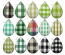 Handmade Teardrop Photo Glass Cabochons Checkered geometric B177