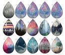 Handmade Teardrop Photo Glass Cabochons sky B220