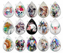 Handmade Teardrop Photo Glass Cabochons honey B252