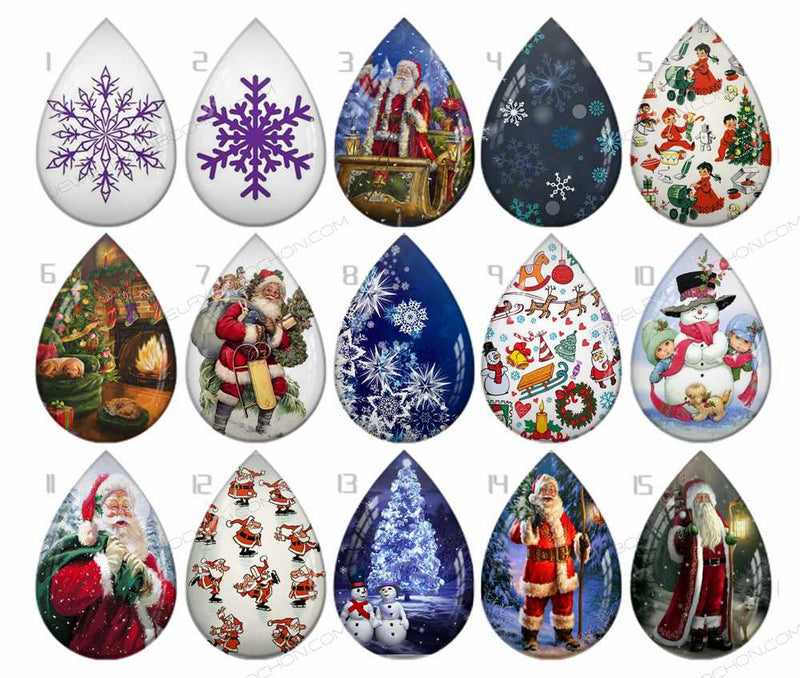 Handmade Teardrop Photo Glass Cabochons B259