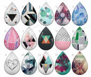 Handmade Teardrop Photo Glass Cabochons geometric B558