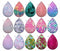 Handmade Teardrop Photo Glass Cabochons pattern geometric B676