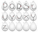 Handmade Teardrop Photo Glass Cabochons letter 2B687