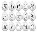 Handmade Teardrop Photo Glass Cabochons letter B689