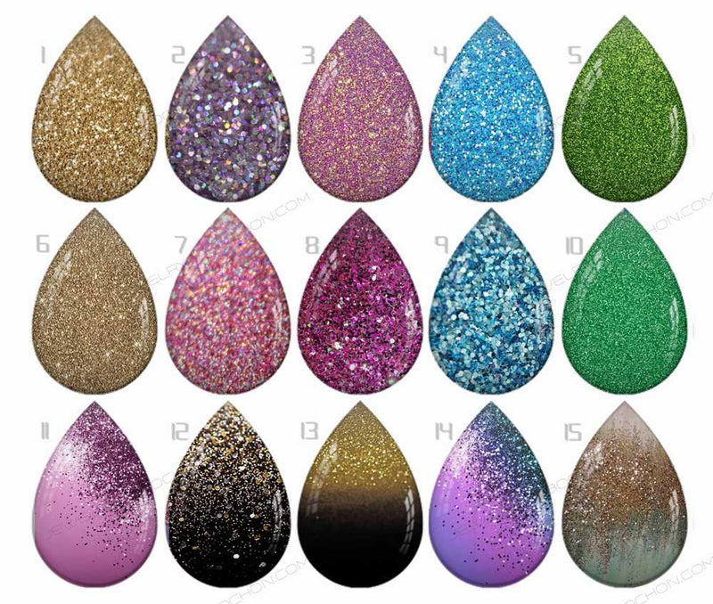 Handmade Teardrop Photo Glass Cabochons letter B693