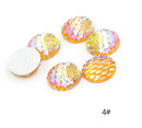 20pcs Resin 12mm Mermaid Cabochons, 12mm Mermaid Cabochon, 12mm Fish Scale Dragon Snake Skin Cabochons