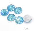 20pcs Resin 12mm Mermaid Cabochons, 12mm Mermaid Cabochon, 12mm Fish Scale Dragon Snake Skin Cabochons