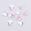 20pcs Heart 18mm Resin Mermaid Cabochons, Fish Scale Dragon Snake Skin 18mm Cabochons