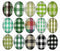 Handmade oval Photo Glass Cabochons Geometry B177