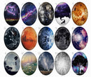 Handmade oval Photo Glass Cabochons Starry sky B219
