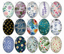 Handmade oval Photo Glass Cabochons Plant flower B239