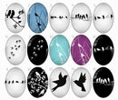 Handmade oval Photo Glass Cabochons B257