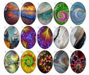 Handmade oval Photo Glass Cabochons Pattern B526