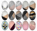 Handmade oval Photo Glass Cabochons Geometry B552
