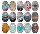 Handmade oval Photo Glass Cabochons Geometry B554