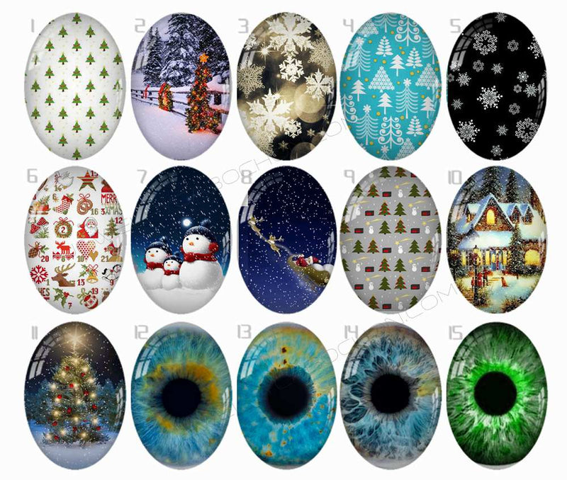 Handmade oval Photo Glass Cabochons Plant flower B625