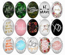 Handmade oval Photo Glass Cabochons Pattern B641
