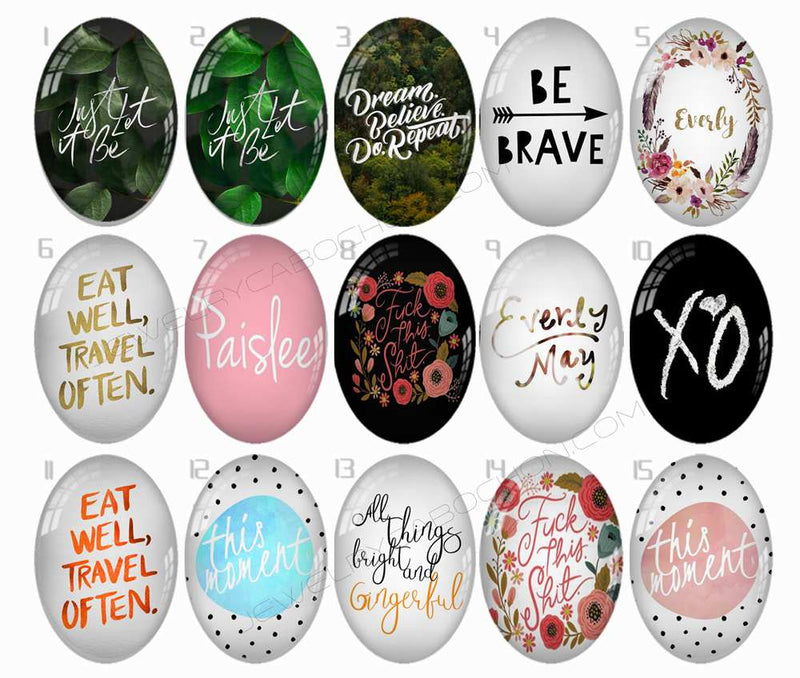 Handmade oval Photo Glass Cabochons Pattern B641
