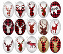 Handmade oval Photo Glass Cabochons Pattern deer B643
