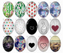Handmade oval Photo Glass Cabochons Pattern B654