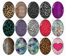 Handmade oval Photo Glass Cabochons Streaks B668